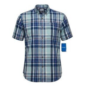 New Columbia Sportswear Rapid Rivers Short Sleeve Shirt Men’s Size XL Blue Plaid